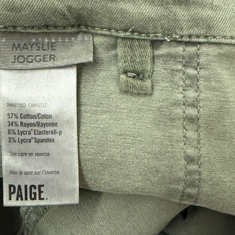 Paige Mayslie Jogger Pants Women's 30 Green Cargo Ankle Pants